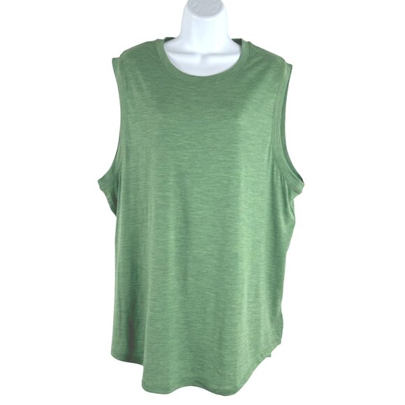 Woolx Tank Top Womens 1X Green Sleeveless Merino Nylon Spandex NWT TP-3563 - Picture 1 of 7